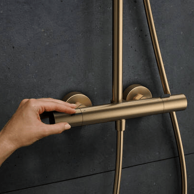 Hansgrohe Pulsify S260 Puro thermostatische kraan regendoucheset brushed bronze