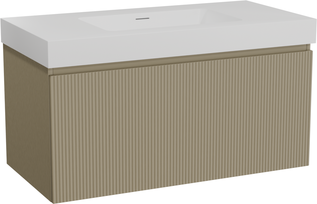 Storke Ribs Badmöbel Set mit Mata High Waschtisch