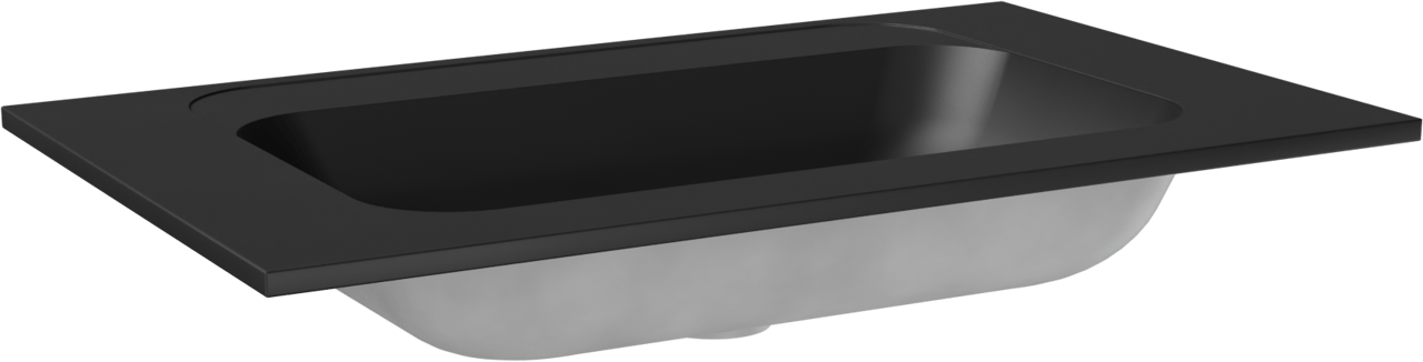 Balmani Tablo Strada enkele wastafel top solid zwart mat 90 x 55 cm
