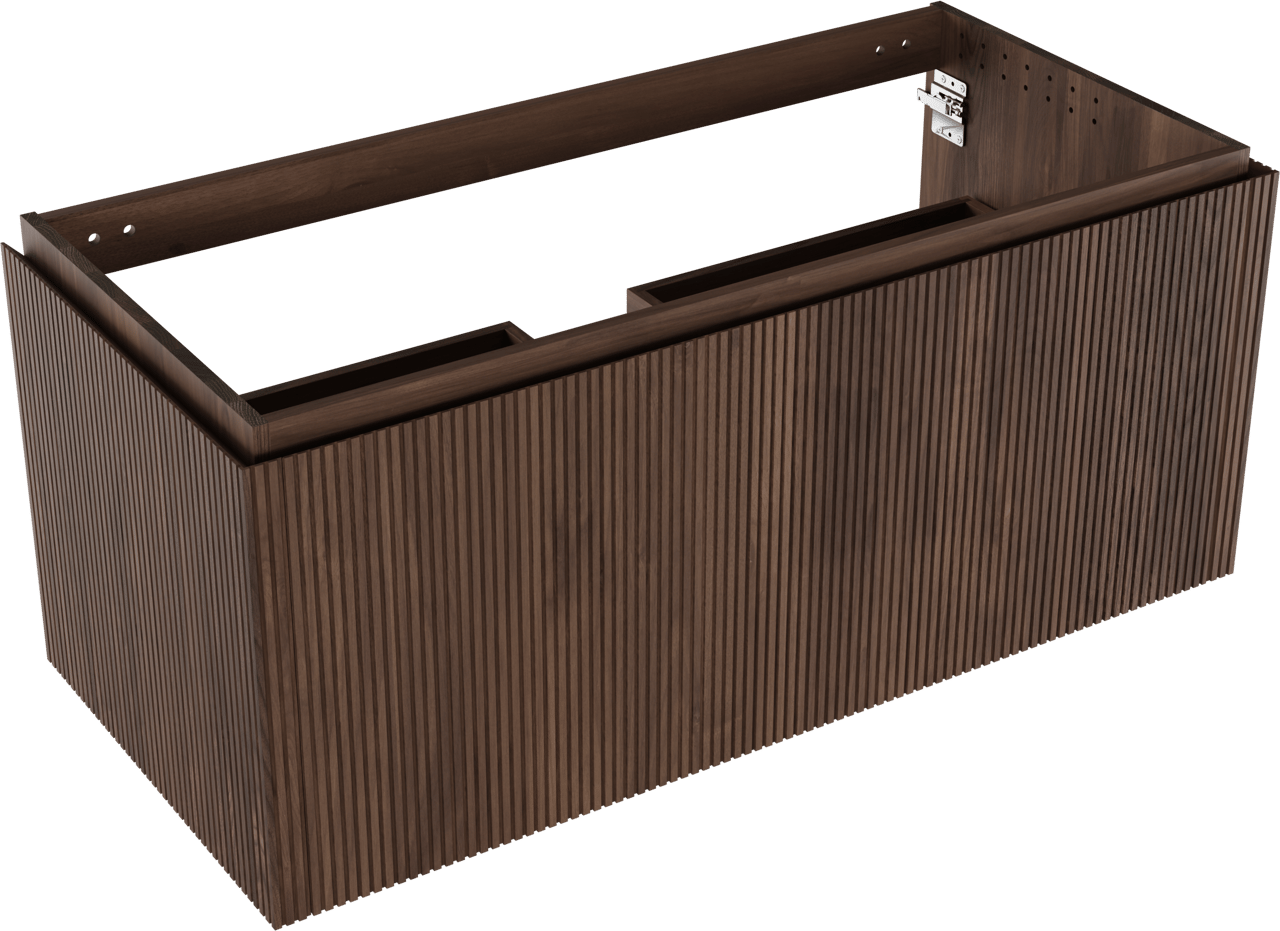 Balmani Eclips hängendes möbelstück Waschtischunterschränke 120 x 55 cm Amerikanischer Nussbaum 2 Schubladen Vert. Sym. Rippe