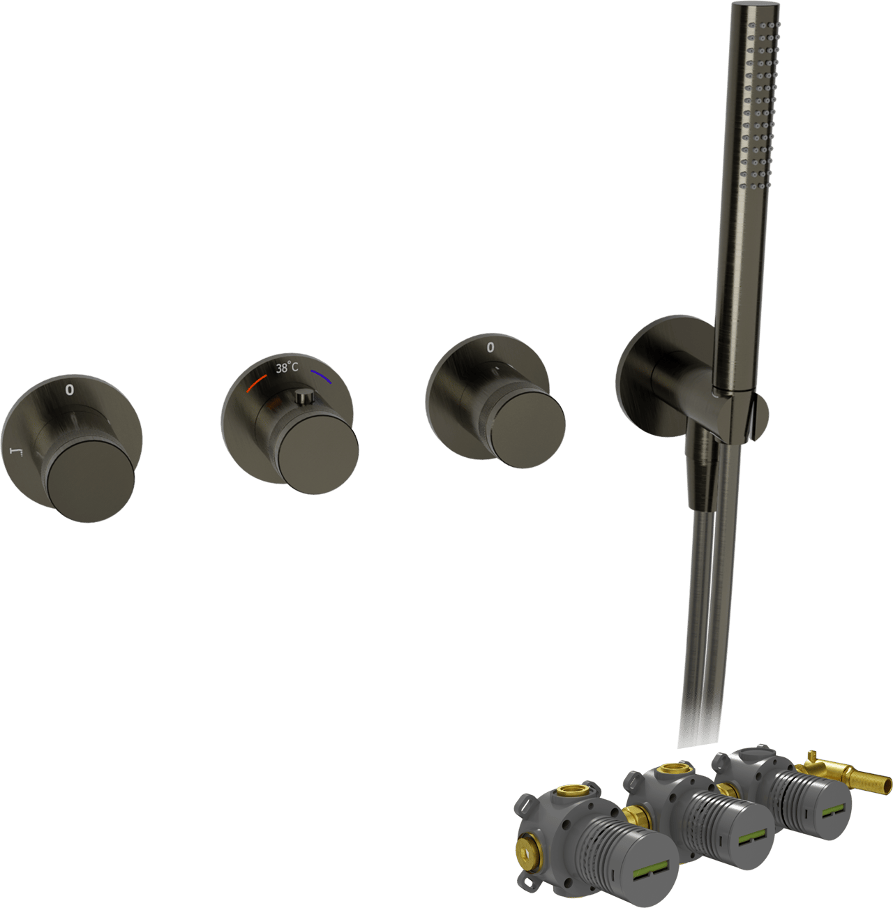 Blaufoss Pavilion thermostat de douche encastré, élément encastré inclus