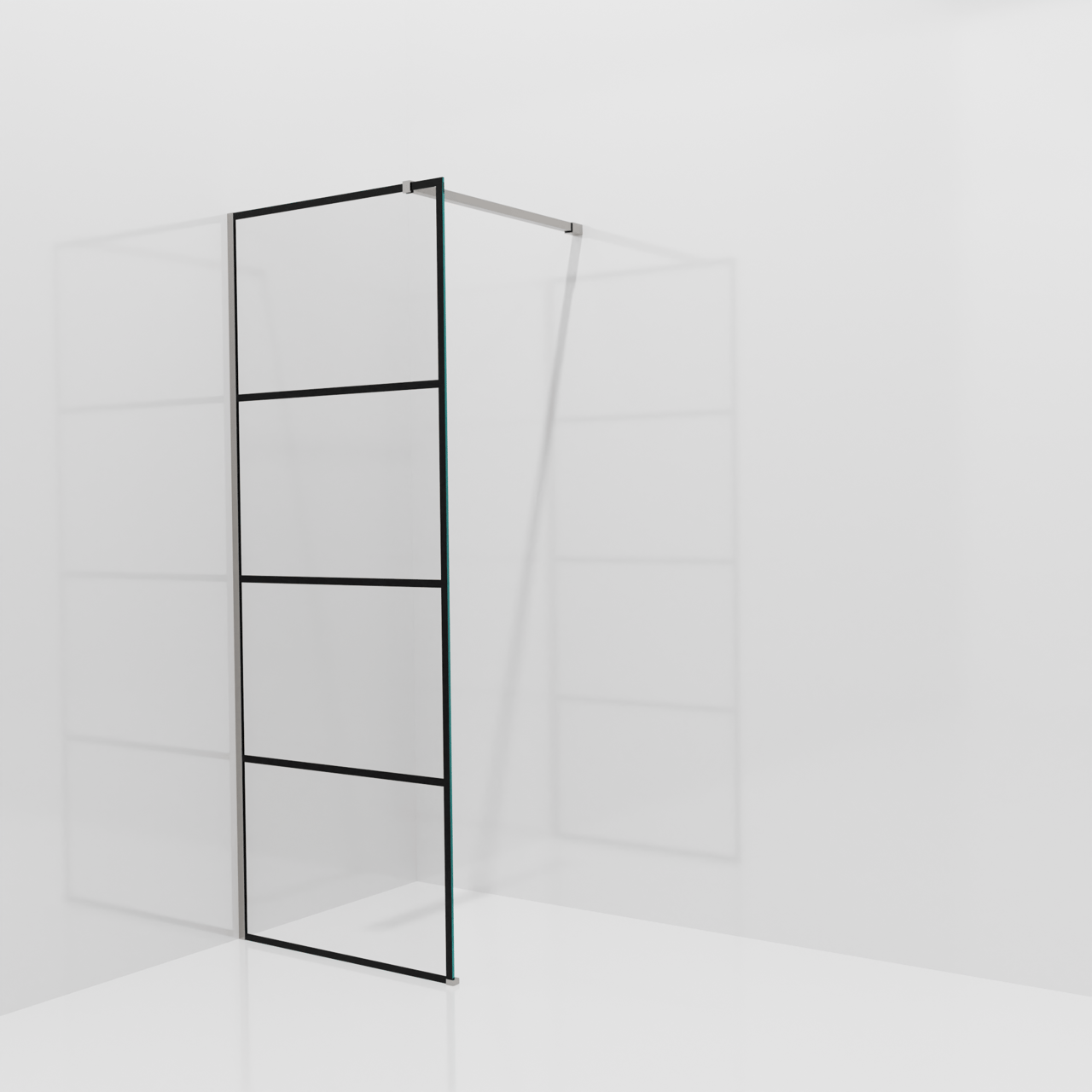 Balmani Modular Walk-In Dusche: 80 x 200 cm, Lined, inklusive Coating, Profil Brushed Inox