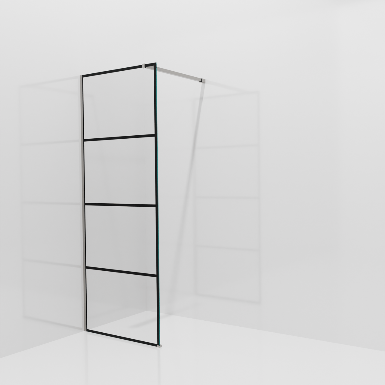 Balmani Modular Walk-In Dusche: 80 x 200 cm, Lined, Profil Brushed Inox