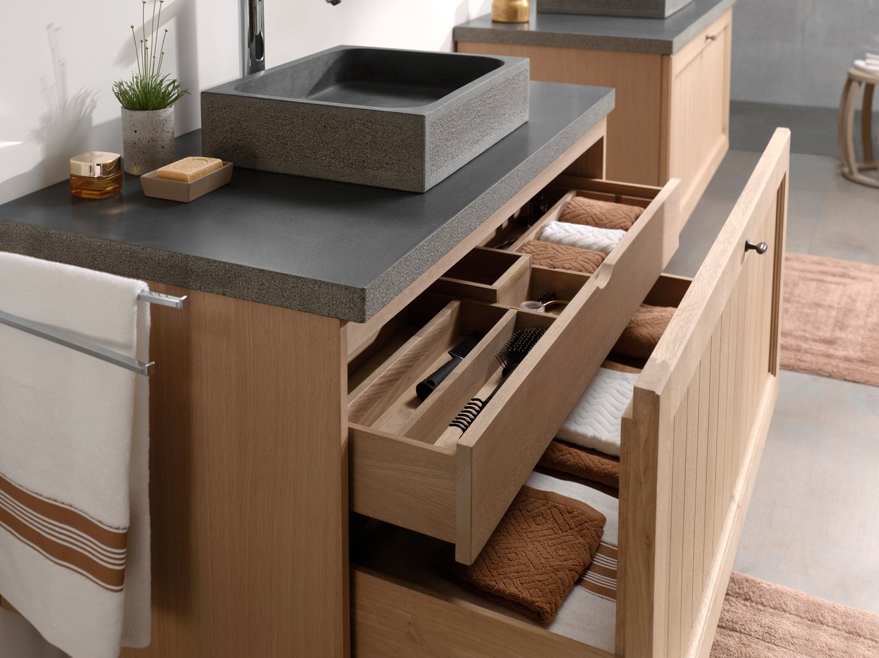 Balmani Rock Einzelwaschtischplatte, Granit poliert, 120 x 55 cm