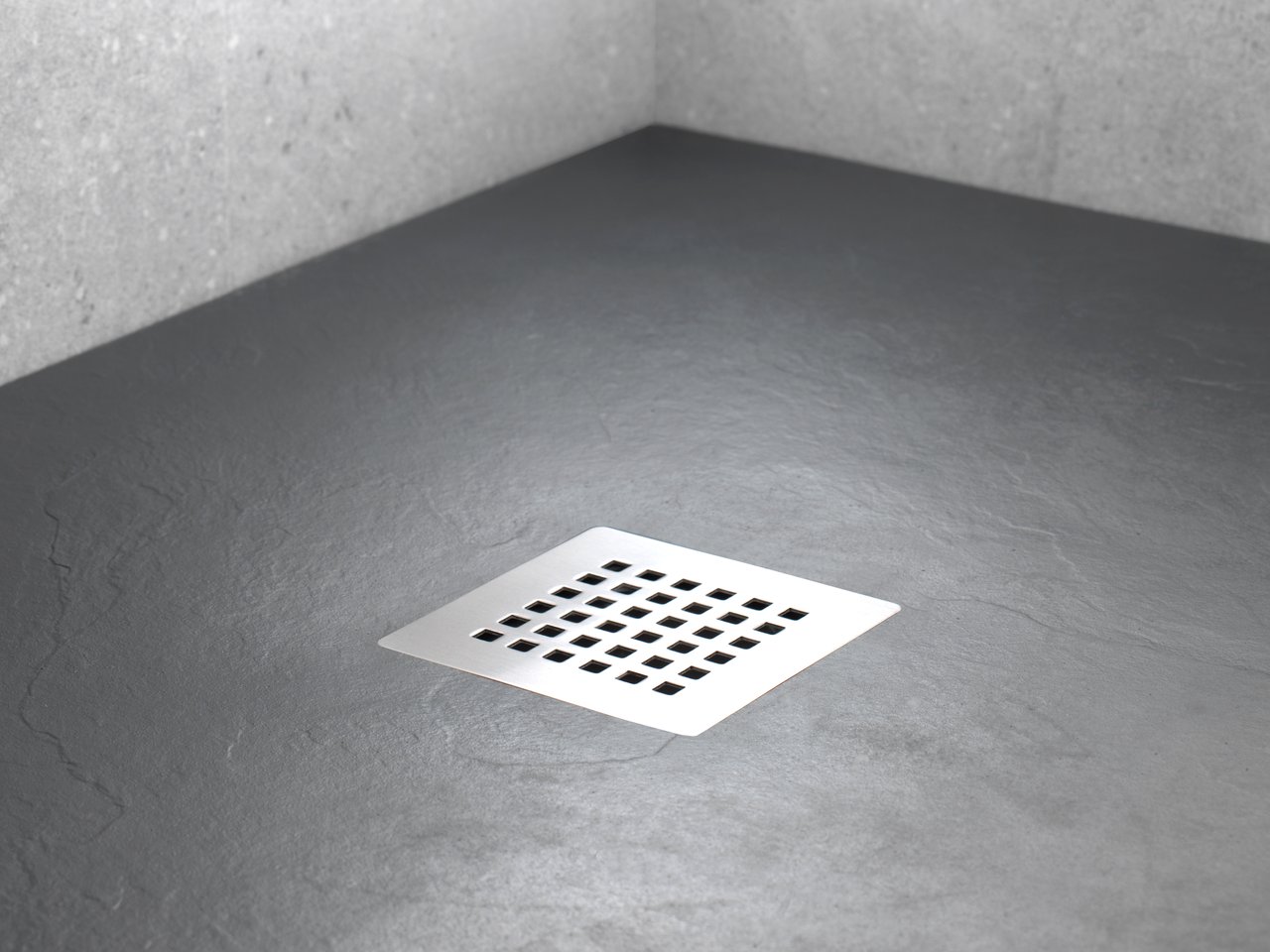 Balmani Vibe receveur de douche 160 x 90 cm marbre composite gris foncé texture ardoise