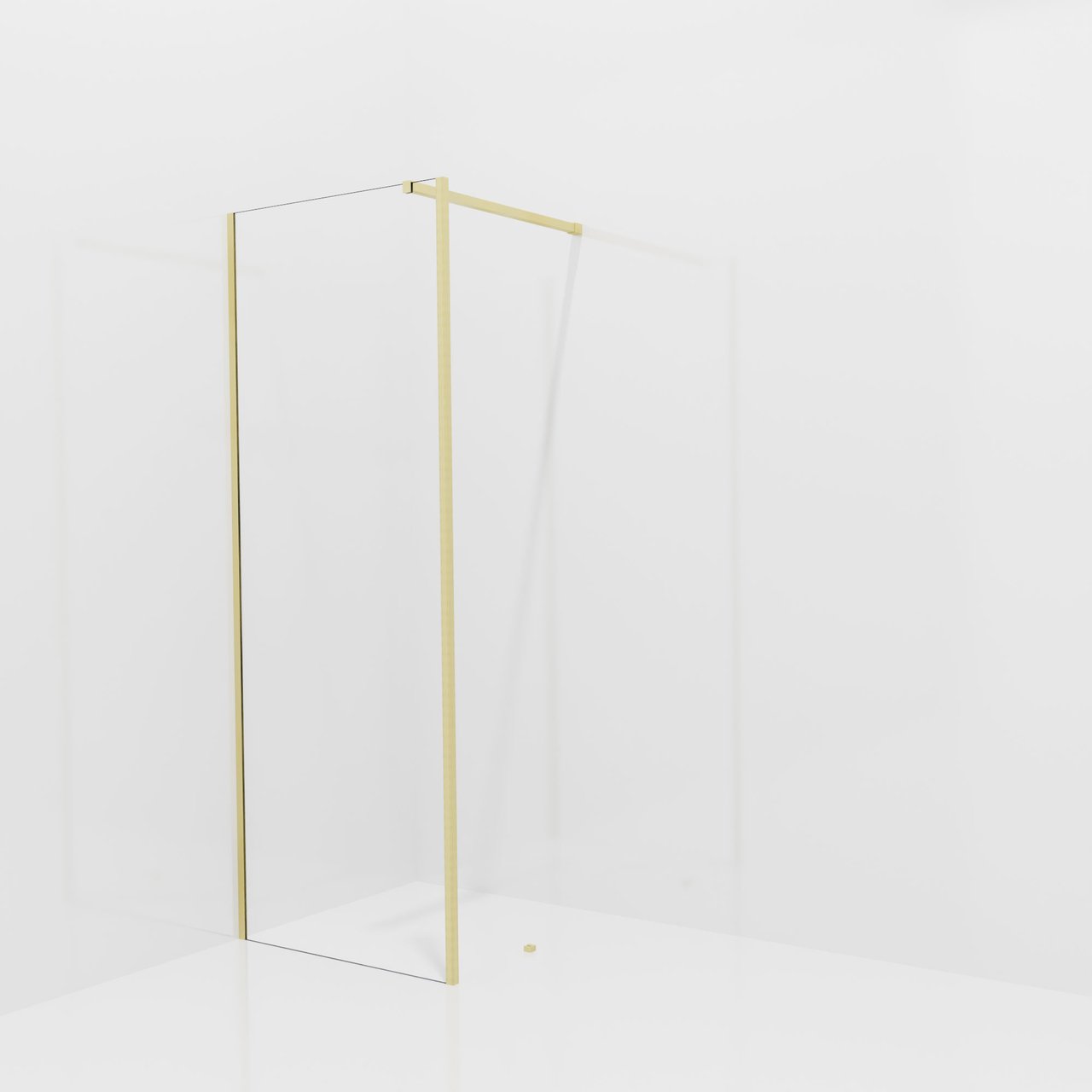 Balmani Modular inloopdouche met vaste zijwand: 80 x 200 cm, Helder glas met coating, Brushed Champagne Gold profielen