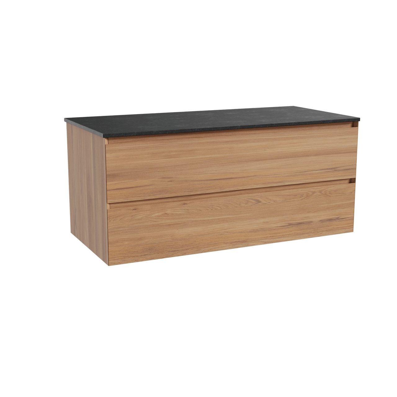 Balmani Mitra meuble salle de bains suspendu 120 x 55 cm teck avec Stretto tablette simple en granit noir