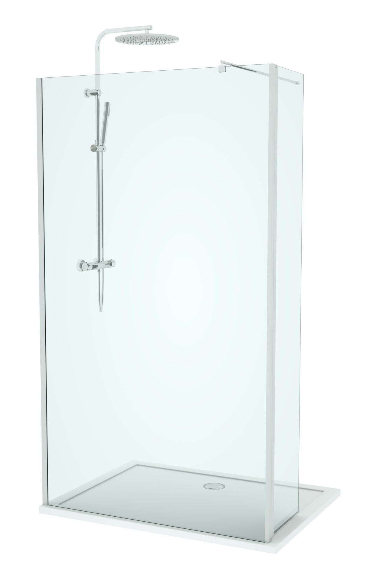 Linie Twist inloopdouche met beweegbare zijwand 120 x 200 cm helder glas glanzend chroom profiel