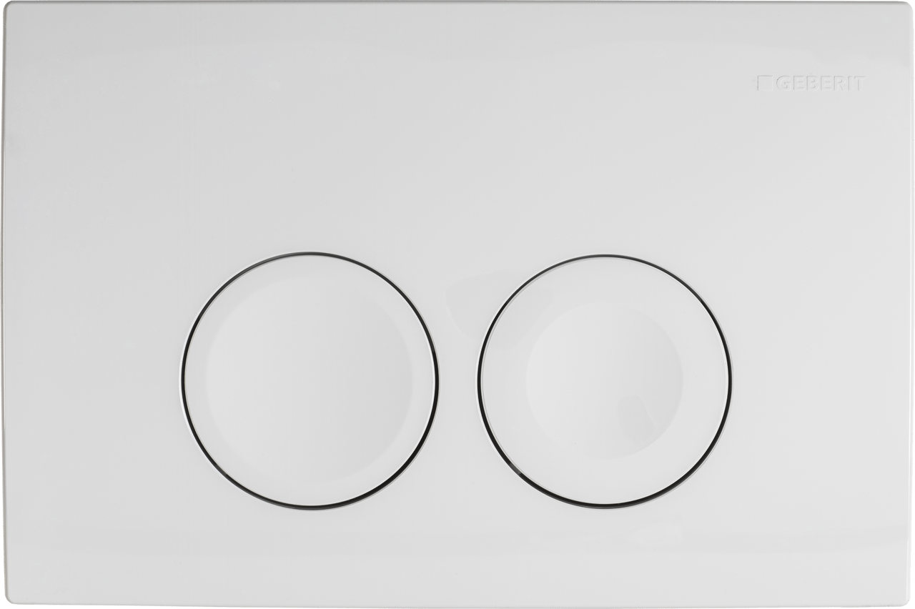 Delta25 bedieningspaneel Hoogglans Wit voor Geberit Duofix UP100 inbouwreservoir