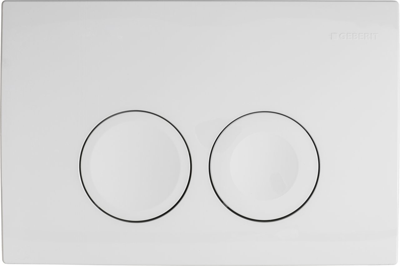 Delta 25 Betätigungsplatte, Weiß Glänzend, für Geberit Duofix UP100 Einbauspülkasten