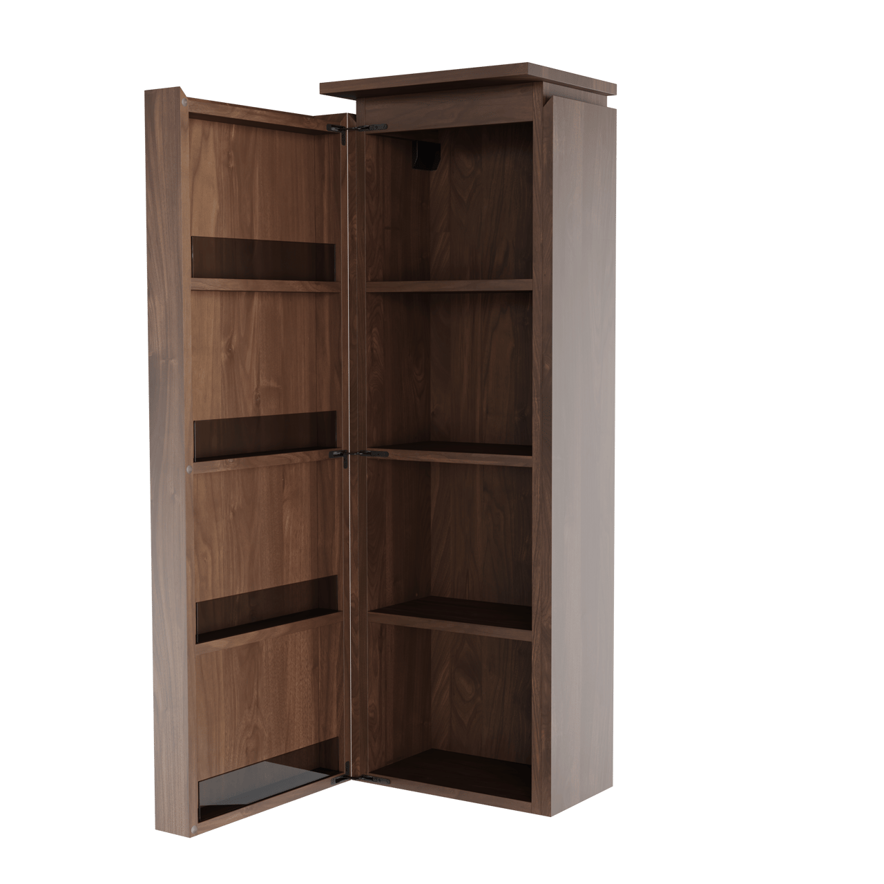 Balmani Eclips zwevende kolomkast links Amerikaans notenhout 44 x 32 x 130 cm