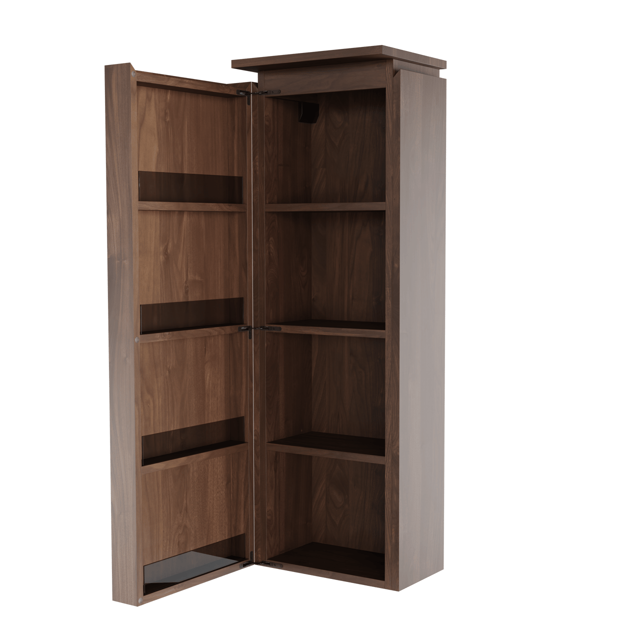 Balmani Eclips zwevende badkamerkast links Amerikaanse notelaar 44 x 32 x 130 cm