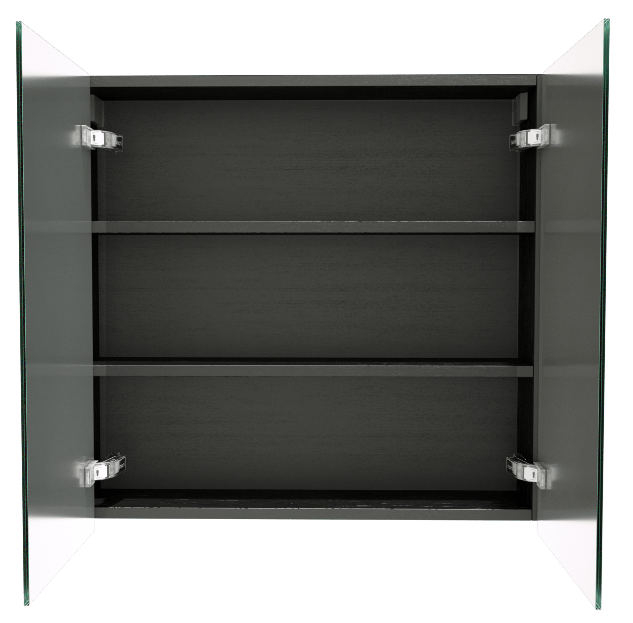 Balmani Lucida Spiegelschrank Bad: 75 x 72 cm, Eiche Schwarz