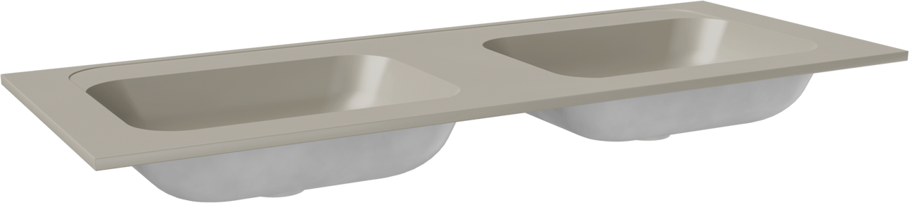 Balmani Tablo Strada double vasque top solid soie grise matte 135 x 55 cm