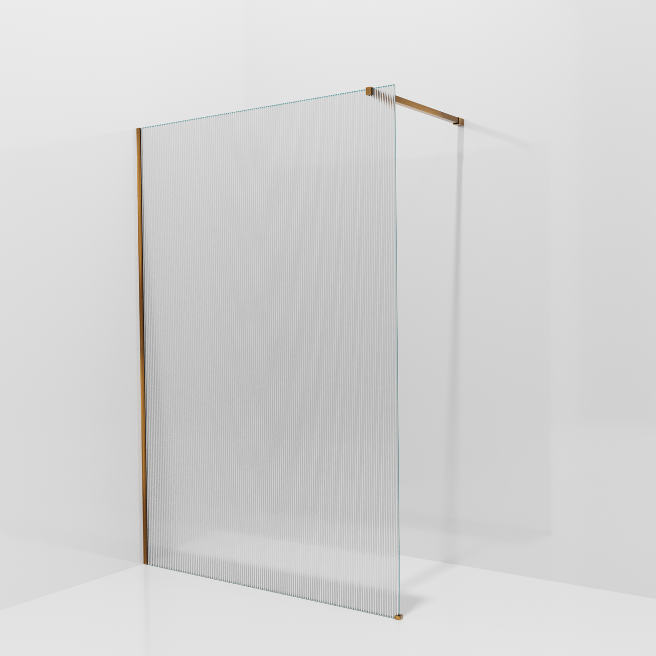 Balmani Modular Walk-In Dusche: 140 x 200 cm, Ribs, inklusive Coating, Profil Brushed Rosegold