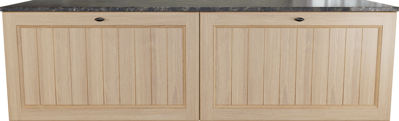 Balmani Lemon zwevend badkamermeubel 180 x 55 cm, fineer natuur eik met Stretto enkel of dubbel tablet in dark emperador