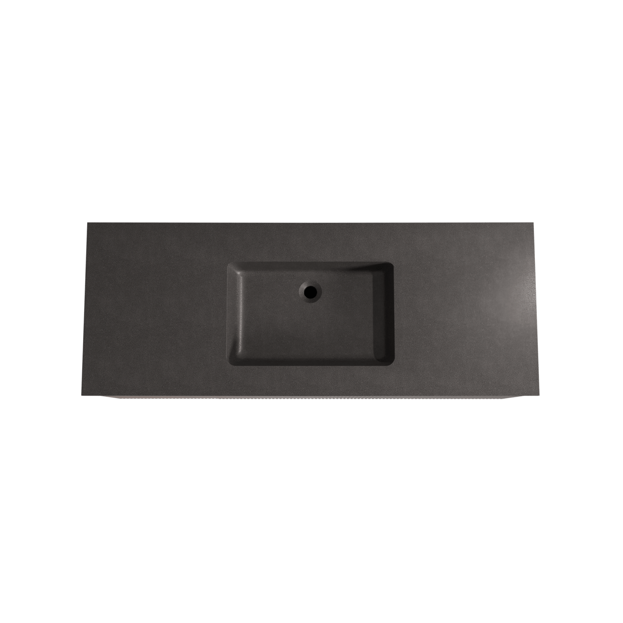 Storke Ribs zwevend badmeubel 135 x 52 cm notenhout met Scuro enkele wastafel in kwarts mat zwart, Verticale symmetrische rechte ribbel