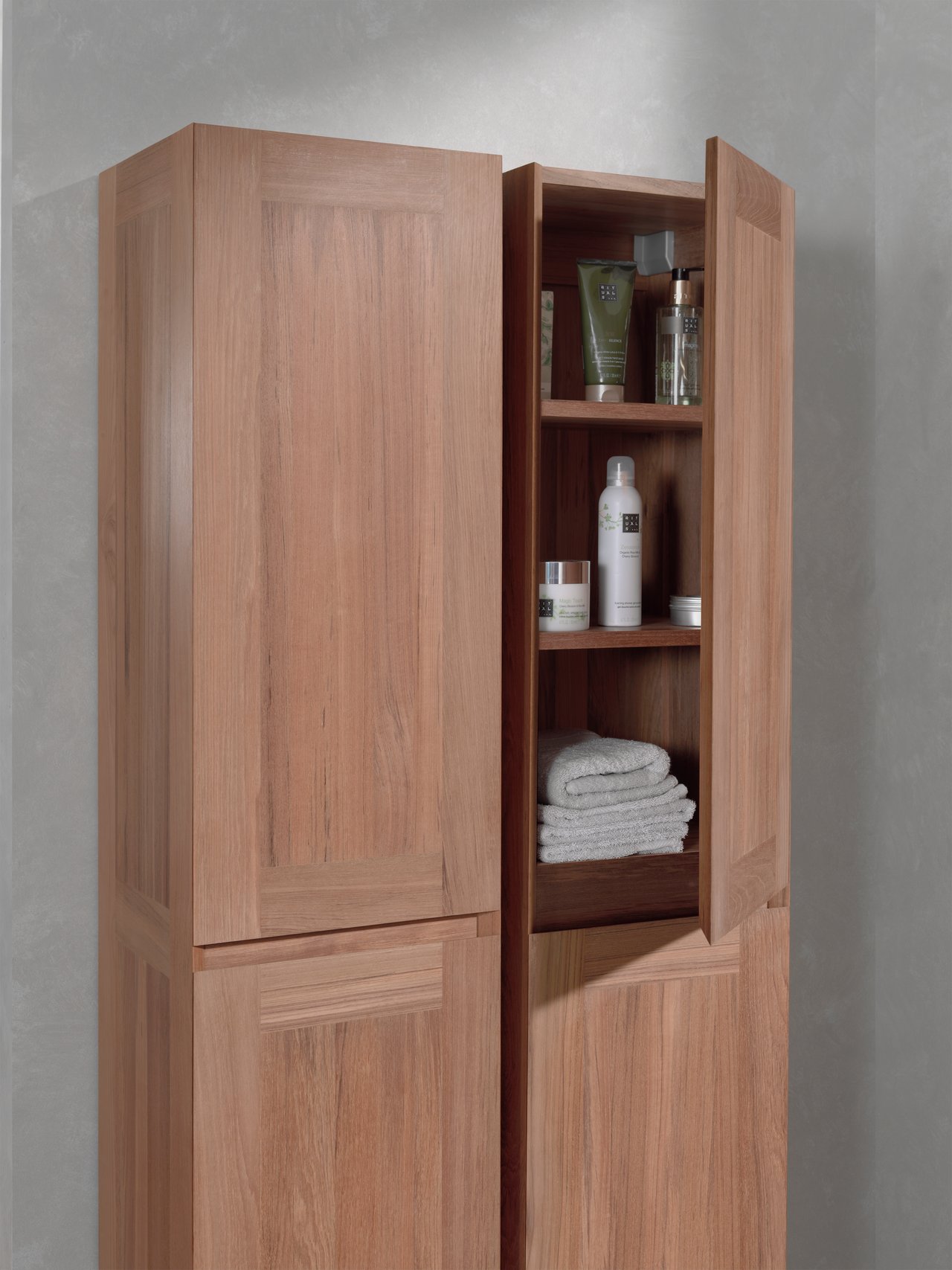 Balmani Mitra colonne salle de bains suspendue teck 35 x 35 x 167 cm