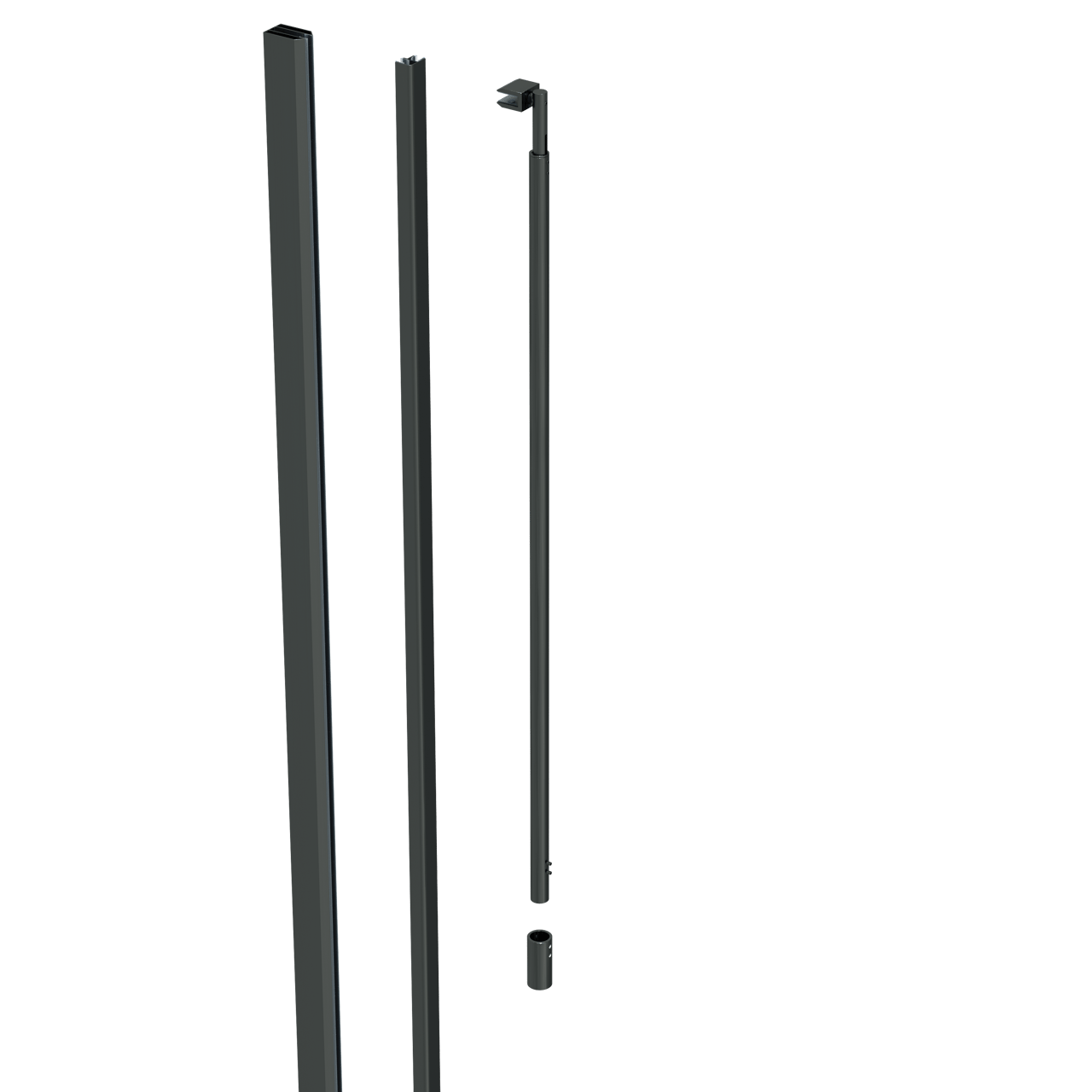 Linie Walk-in II Set Profilen, 8 mm, Glas schwarz mattiert