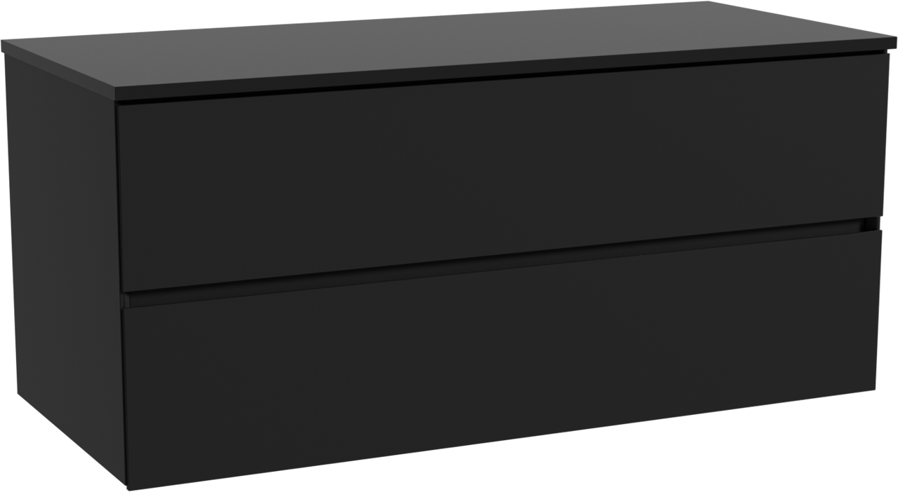 Storke Edge meuble salle de bains suspendu 120 x 52 cm noir mat avec Panton tablette simple ou double en mdf enduit de poudre noir mat