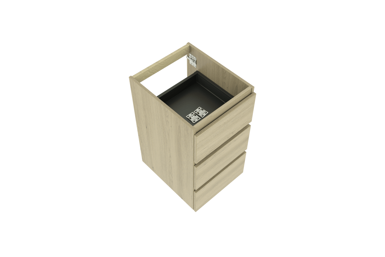 Balmani Lucida staande wastafelonderkast 45 x 55 cm verweerde eik 3 lades