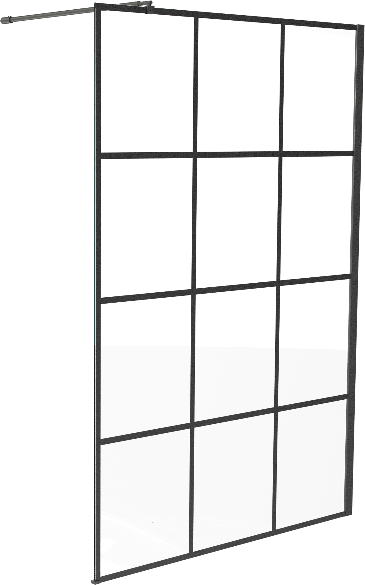 Linie Walk-In inloopdouche 140 x 200 cm square glas mat zwart profiel