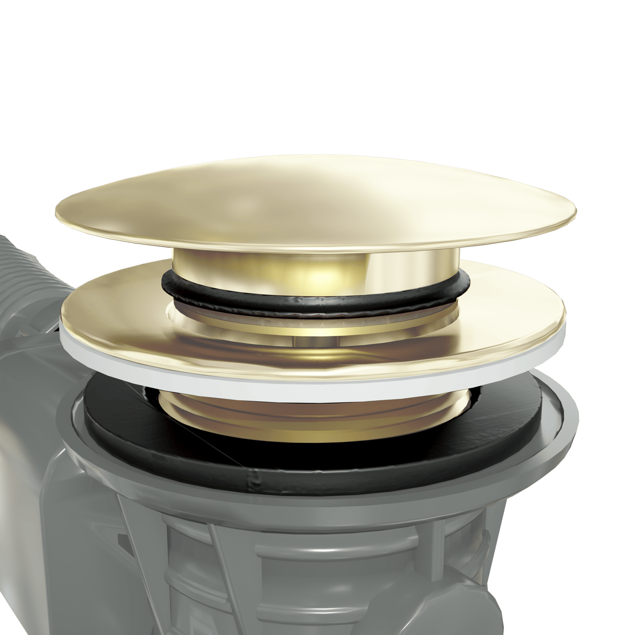 Santeg Unibath Flat badafvoer met overloop 70cm Brushed Champagne Gold