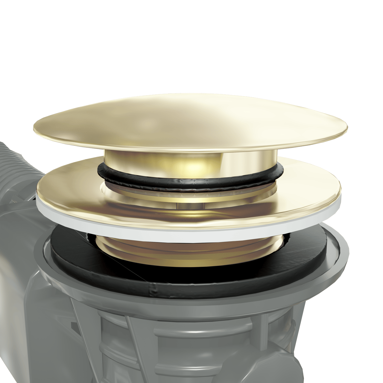 Santeg Unibath Flat badafvoer met overloop 70cm Brushed Champagne Gold