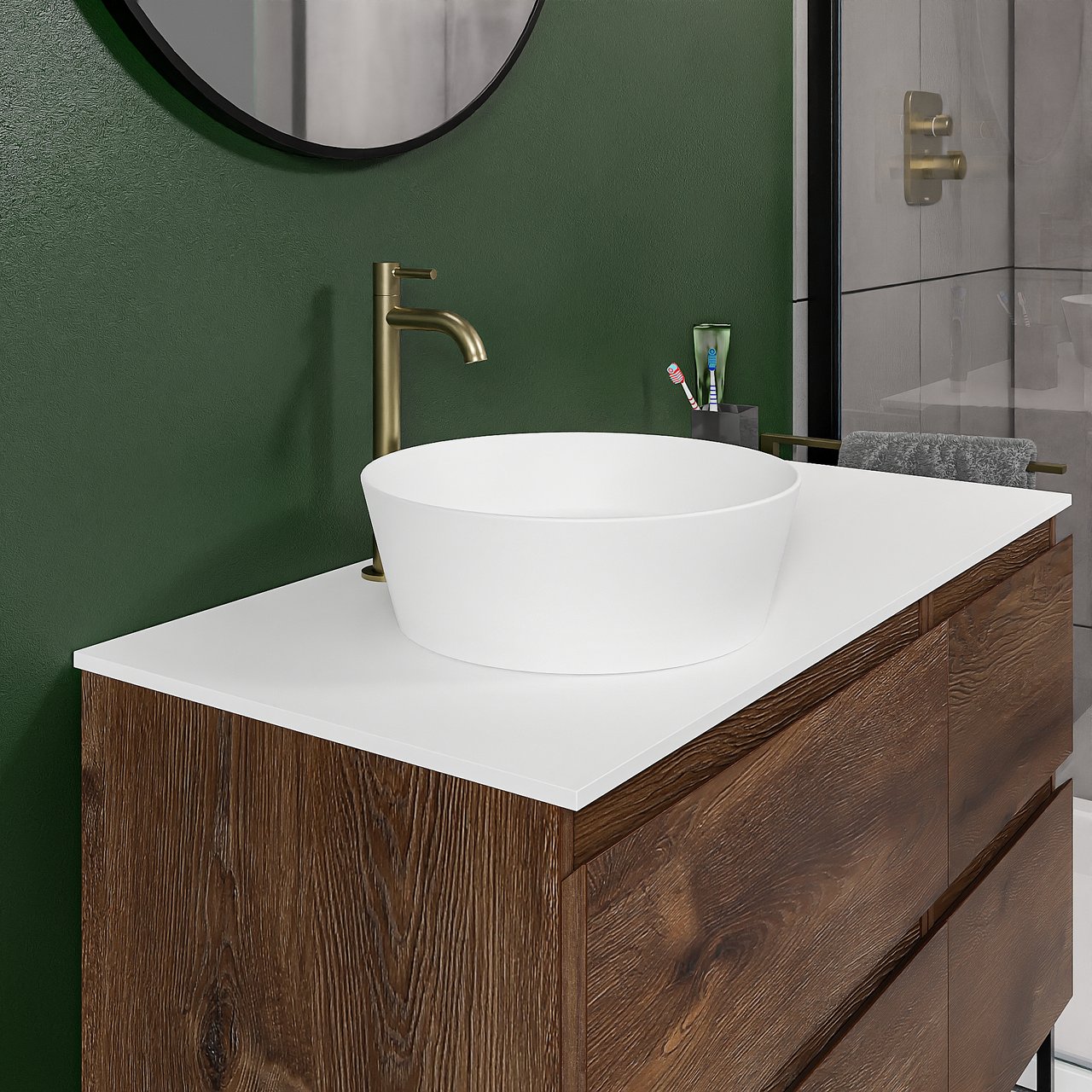 Blaufoss Multa robinet de lave-mains réhaussé Brushed Champagne Gold