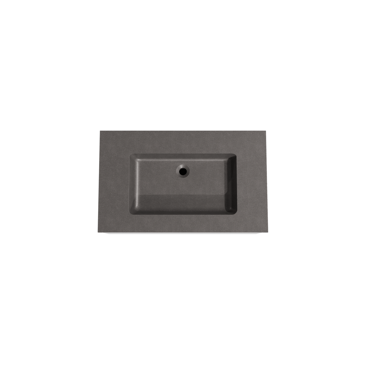 Storke Edge meuble salle de bains suspendu 85 x 52 cm blanc mat avec Scuro plan simple en quartz noir mat