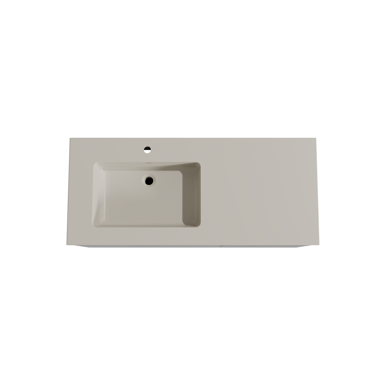 Storke Edge hängendes Möbelstück Set: 120 x 52 cm, Beton dunkelgrau, mit Diva Waschtisch links, Top Solid Seidengrau