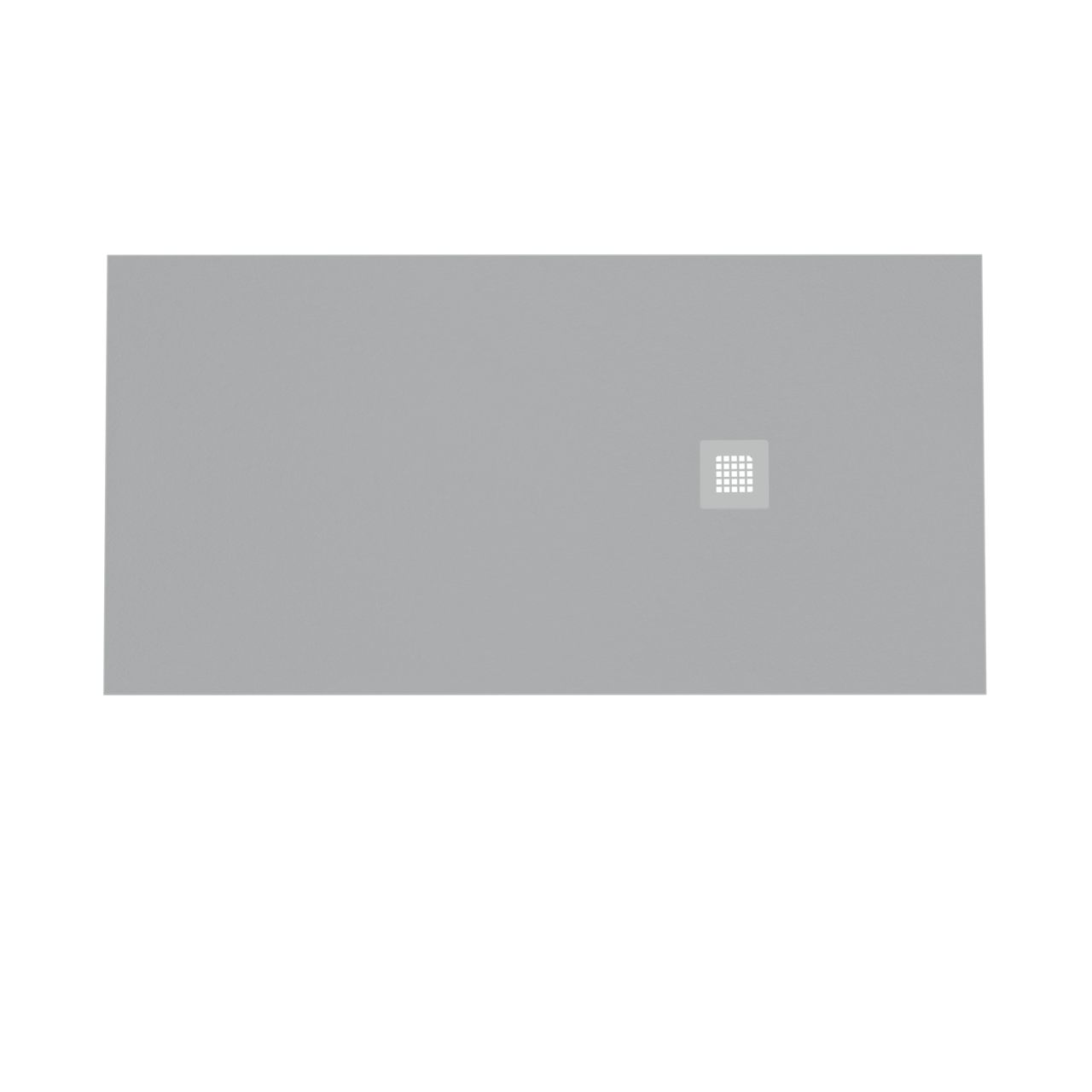 Balmani Vega douchebak 160 x 80 cm composietmarmer lichtgrijs leisteenstructuur