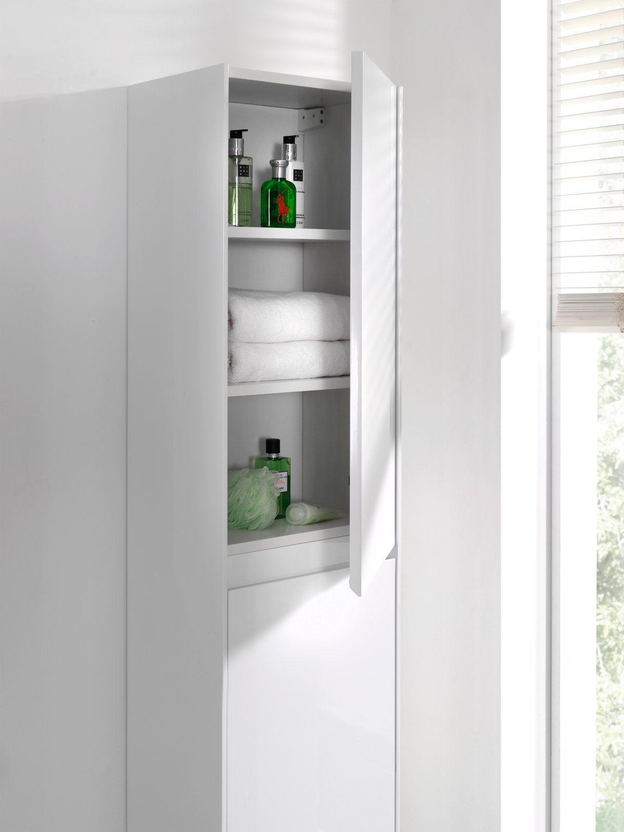 Storke Edge zwevende badkamerkast Hoogglans Wit 40 x 30 x 170 cm