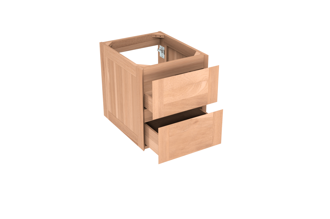 Balmani Mitra zwevende wastafelonderkast 45 x 55 cm teak 2 lades