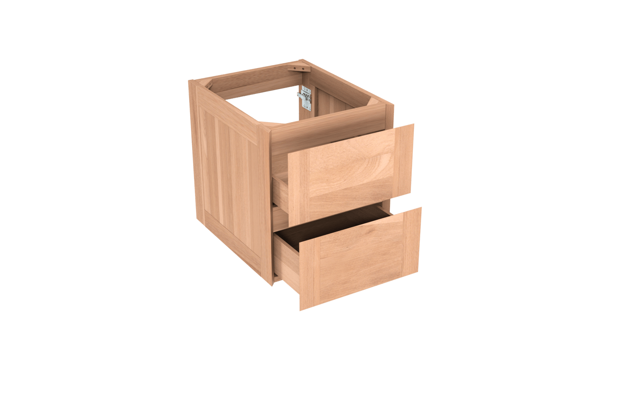 Balmani Mitra meuble sous-lavabo suspendu 45 x 55 cm teck 2 tiroirs