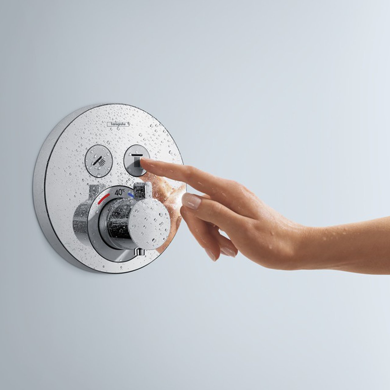 Hansgrohe Showerselect S Round thermostatische inbouw douchekraan 2 functies glanzend chroom
