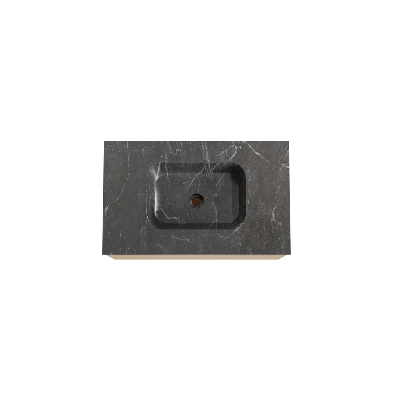 Balmani Mitra meuble salle de bains suspendu 90 x 55 cm chêne naturel avec Tablo Arcato plan simple en marbre pietra grey