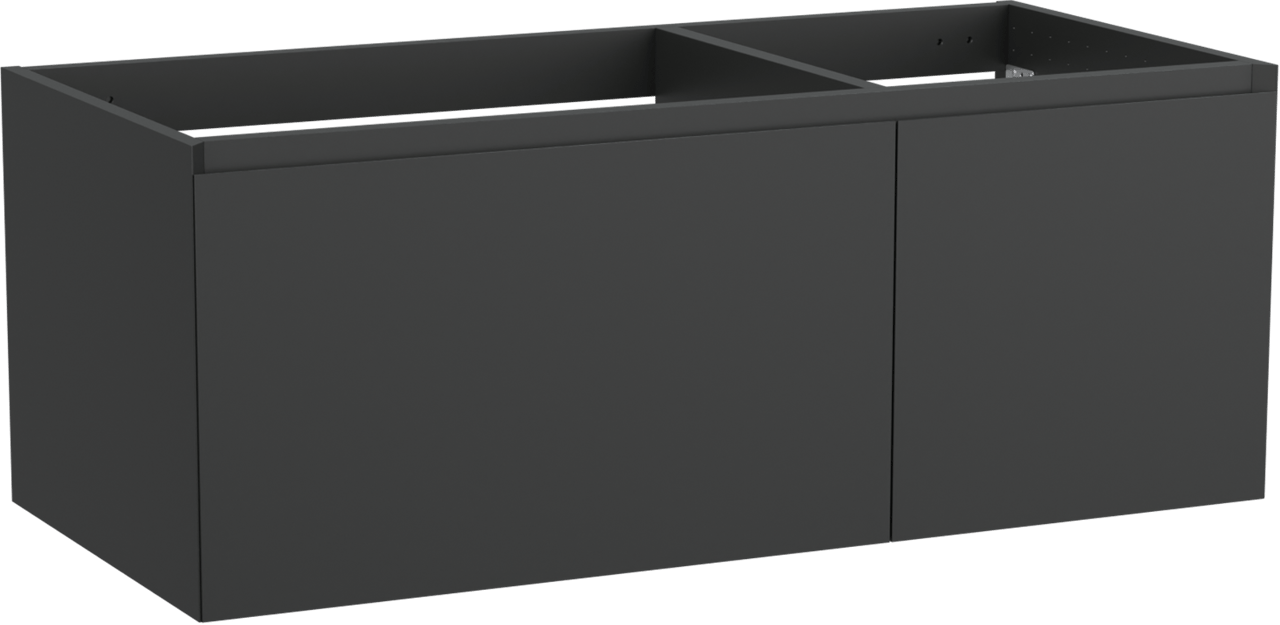 Balmani Idra meuble sous-vasque suspendu 120 x 55 cm asymétrique à gauche noir mat 4 tiroirs