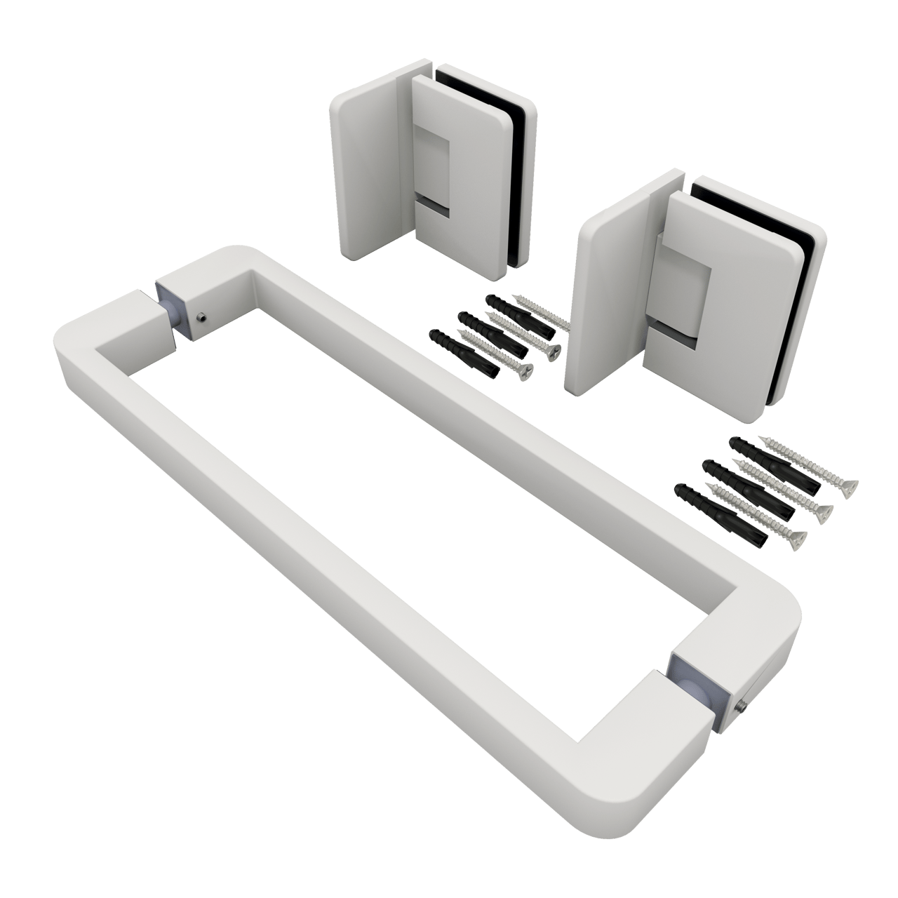 Balmani Modular charnières porte de douche et poignée blanc mat