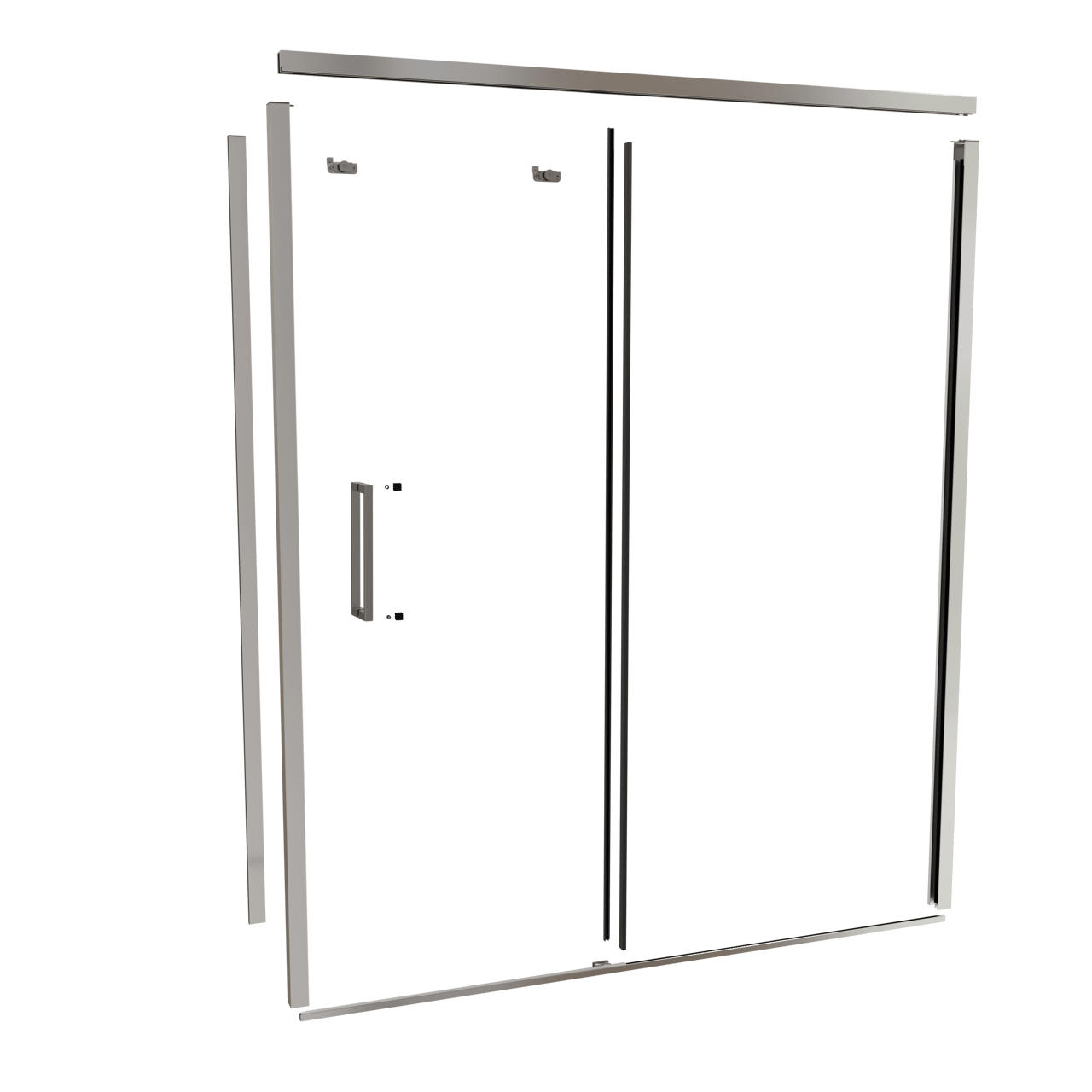 Balmani Senses Design 180 cm droite ensemble de profils pour coin-douche avec porte coulissante chrome