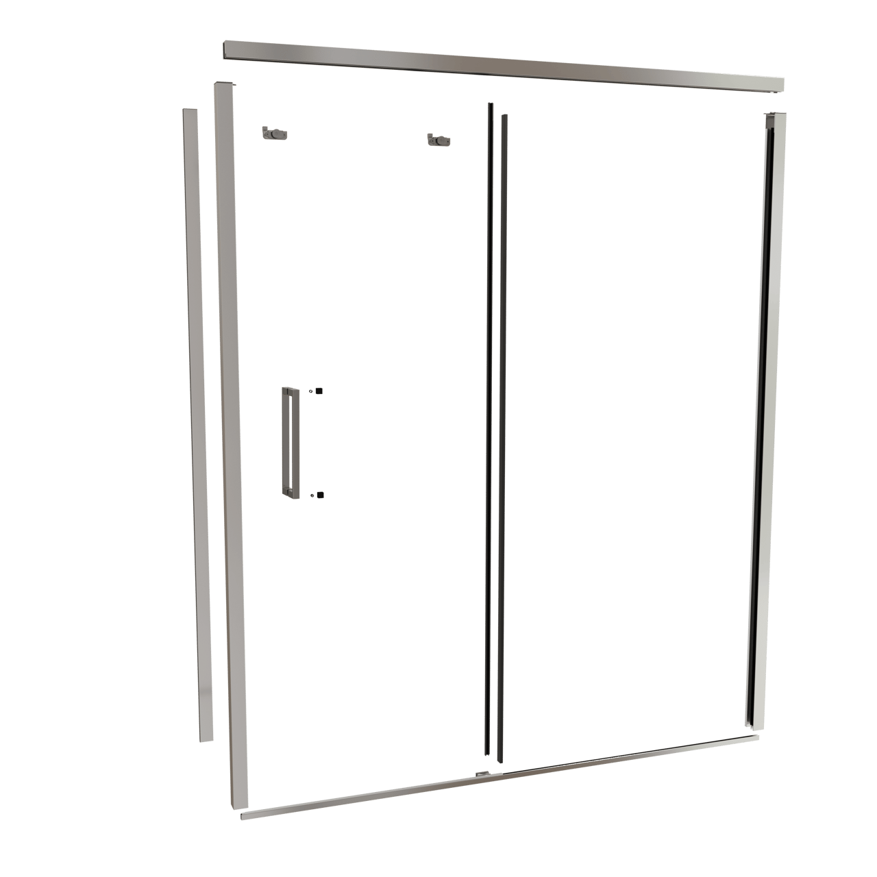 Balmani Senses Design 180 cm droite ensemble de profils pour coin-douche avec porte coulissante chrome