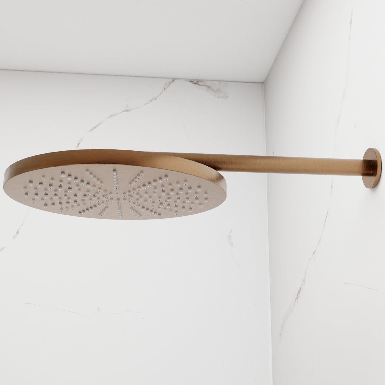 Blaufoss Nola 300 Tête de douche rond 30 cm avec support mural Brushed Rosegold