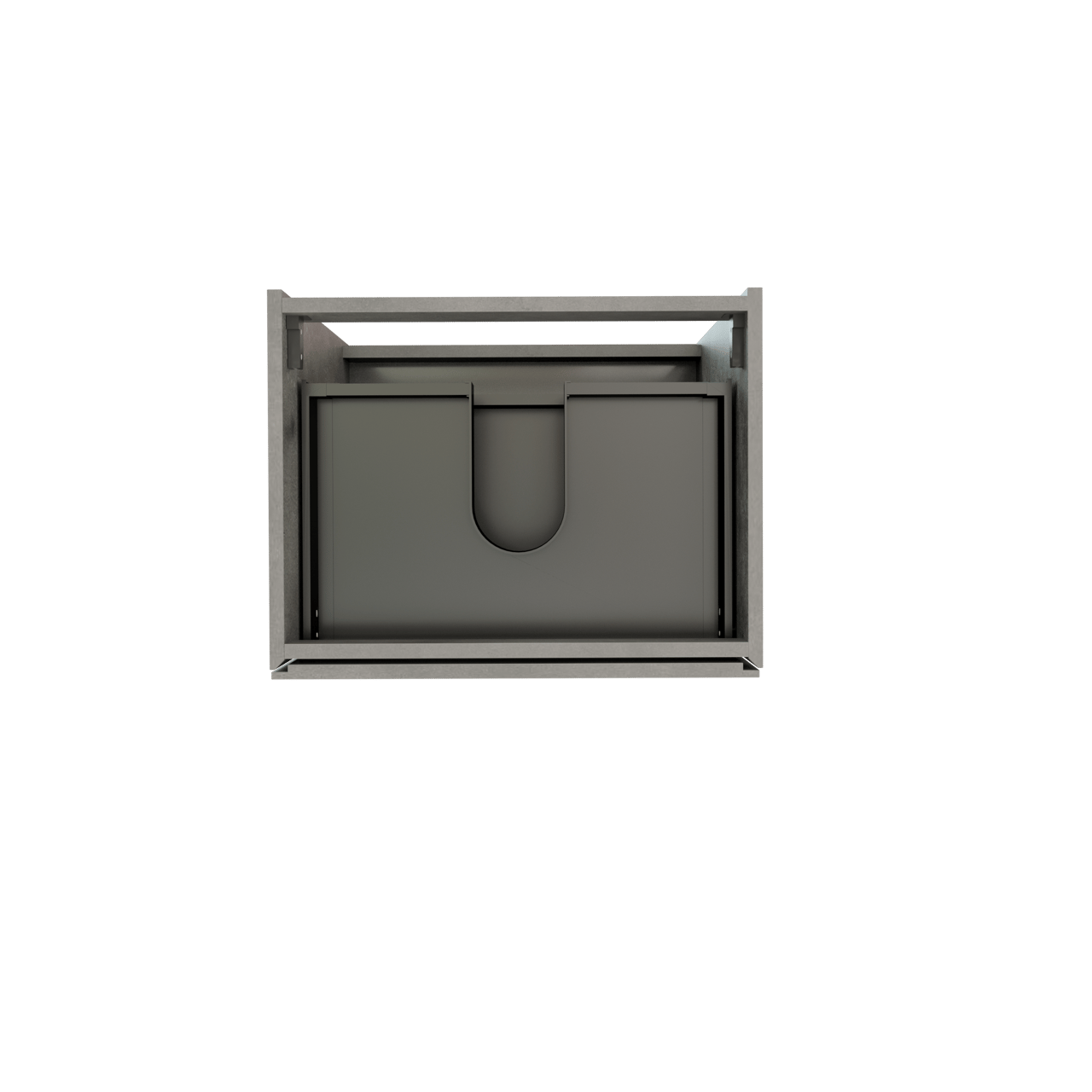 Storke Edge stehender Waschbeckenunterschrank: 60 x 46 cm, Beton dunkelgrau, 3 Schubladen