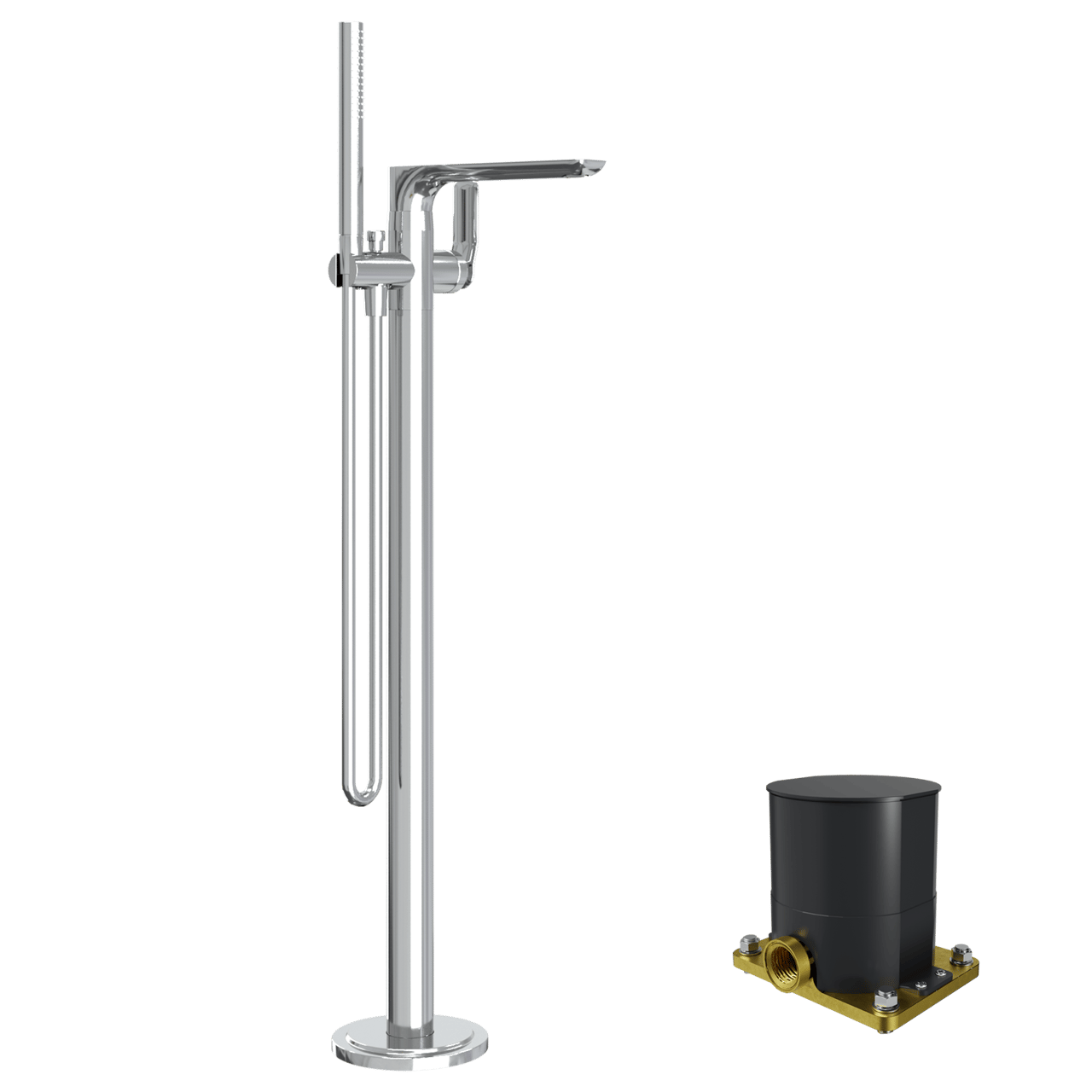 Blaufoss Expo robinet de bain îlot avec douchette chrome brillant