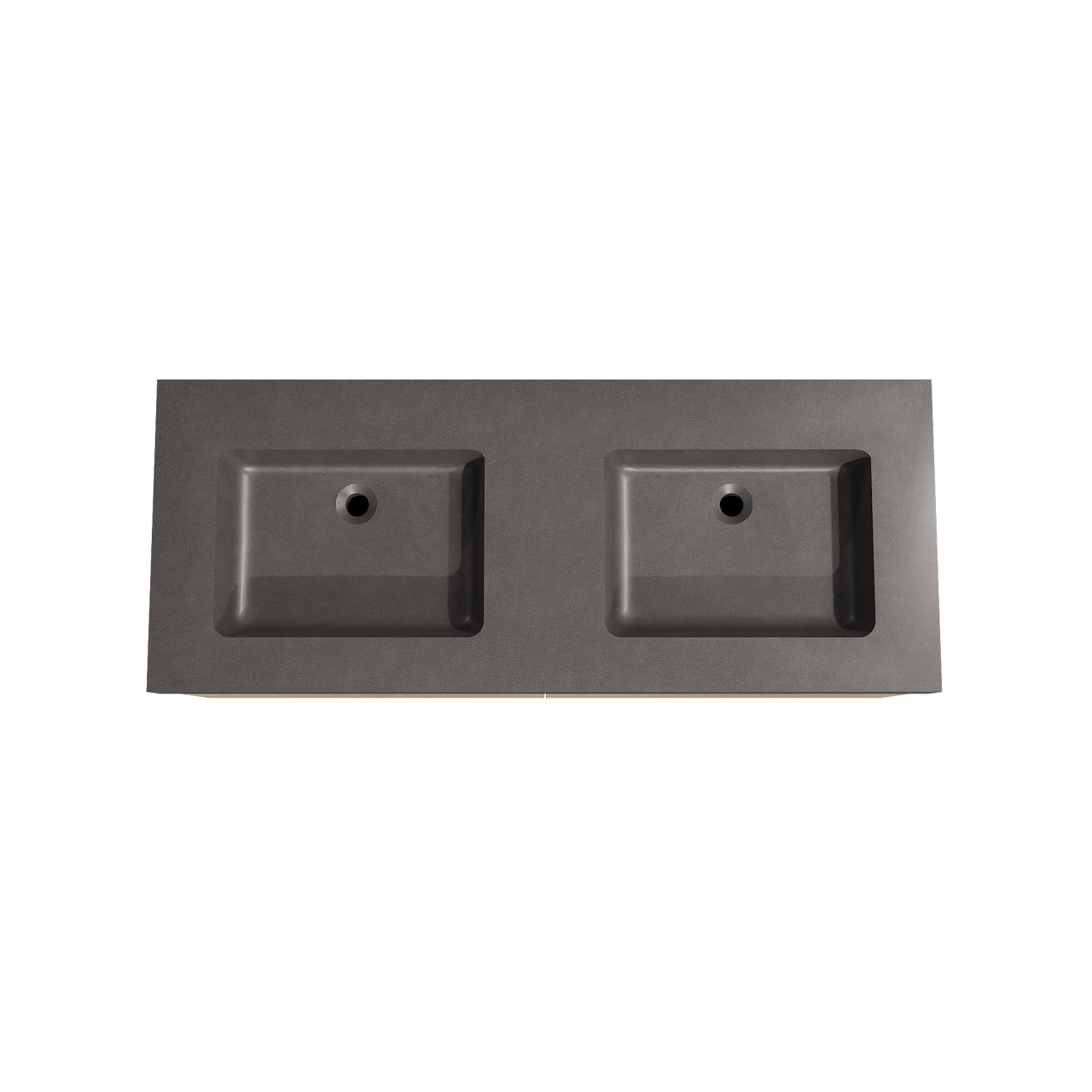 Storke Edge zwevend badkamermeubel 130 x 52 cm ruwe eik met Scuro High dubbele wastafel in kwarts mat zwart