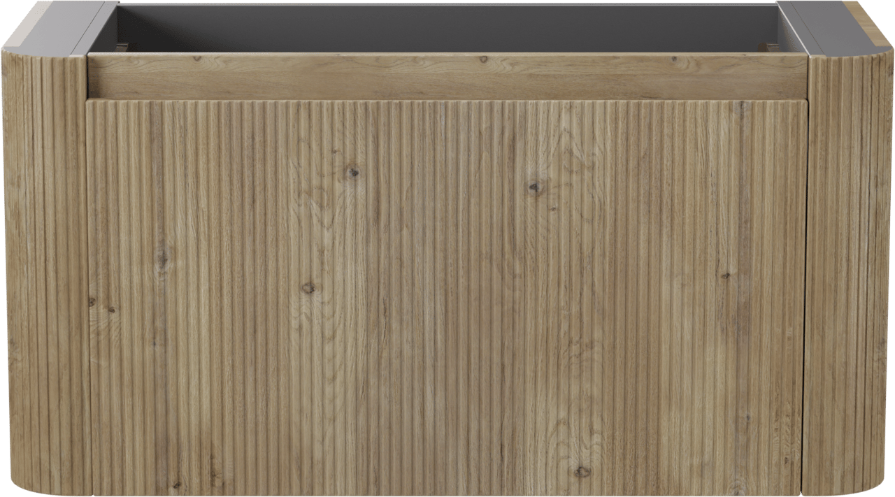 Storke Soft meuble sous-vasque suspendu 100 x 46 cm Chêne brut 2 tiroirs Nervure sym. vert.