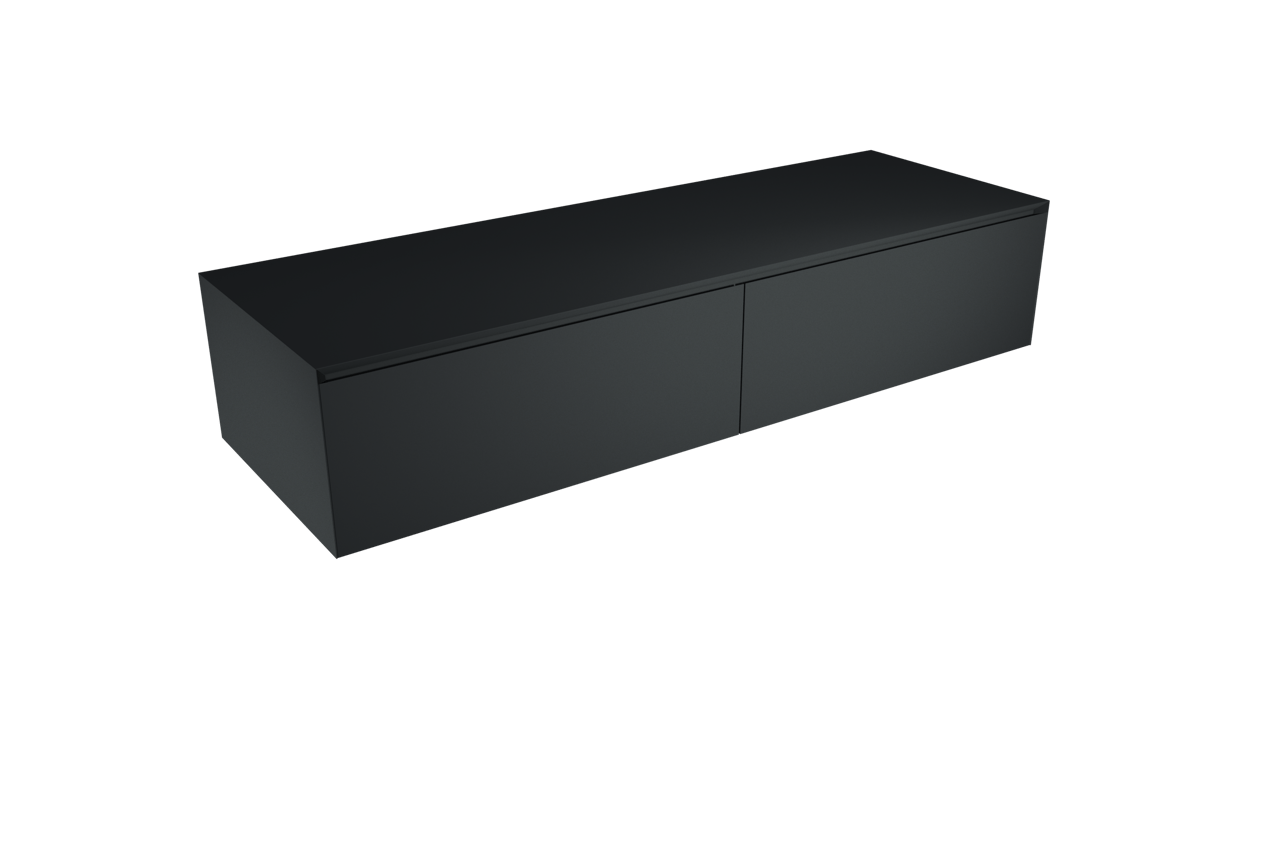 Balmani Mitra Elements meuble sous-vasque suspendu 150 x 50 cm noir mat 2 tiroirs
