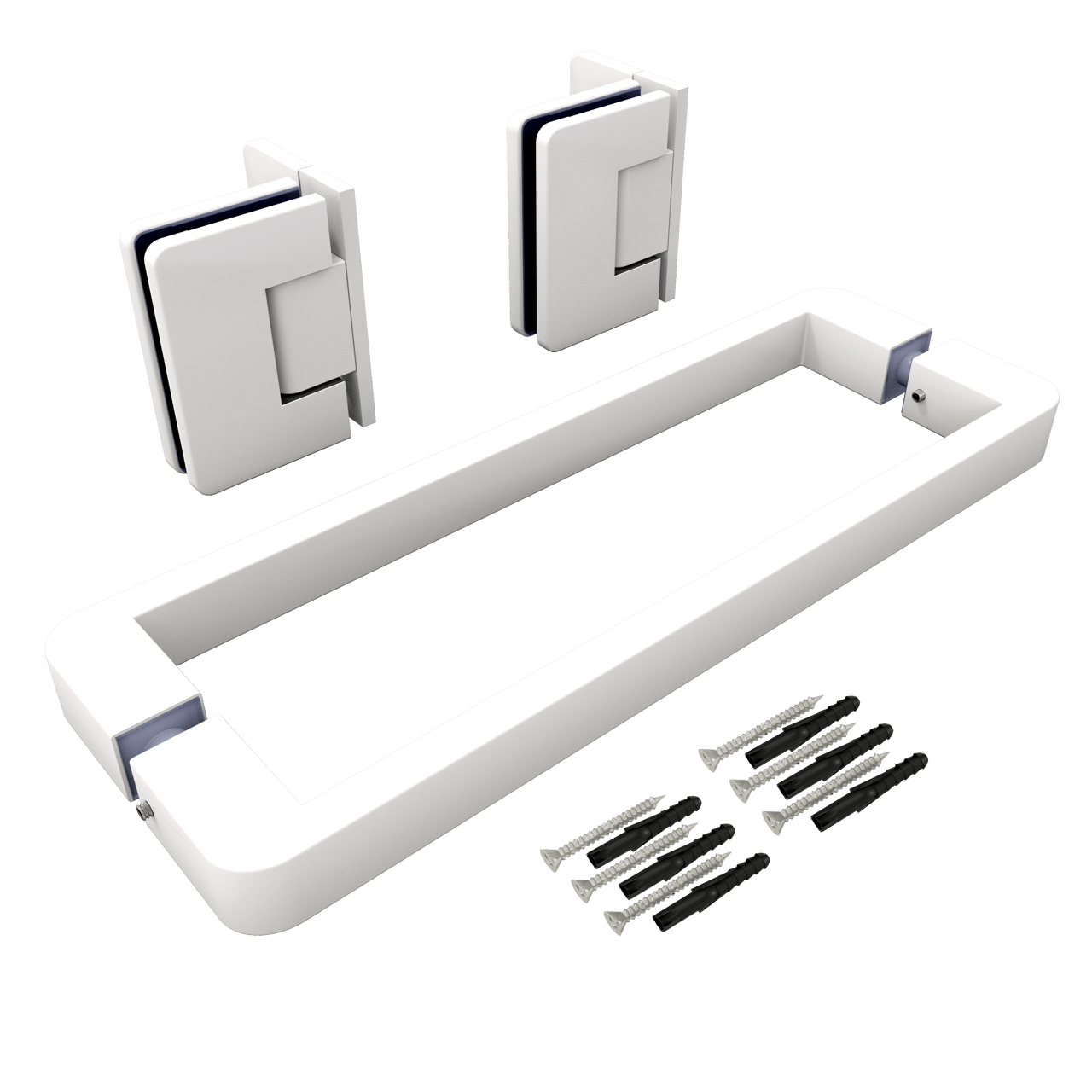 Balmani Modular charnières porte de douche et poignée blanc mat