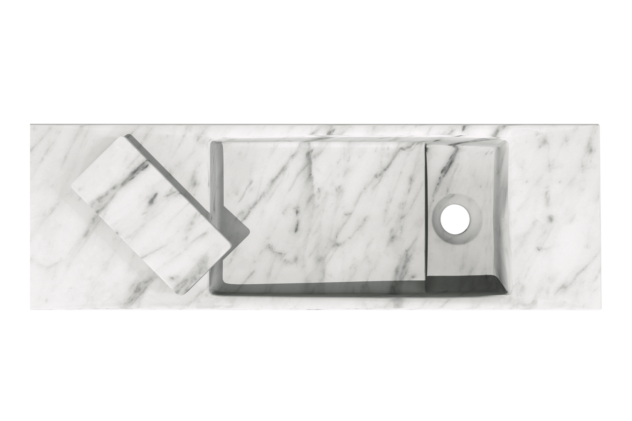 Balmani Mood fonteintje 65 x 20 cm Carrara marmer