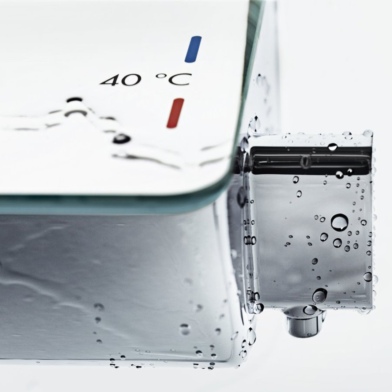 Hansgrohe Ecostat Select Thermostat-Duscharmatur: Chrom glänzend und Weiß